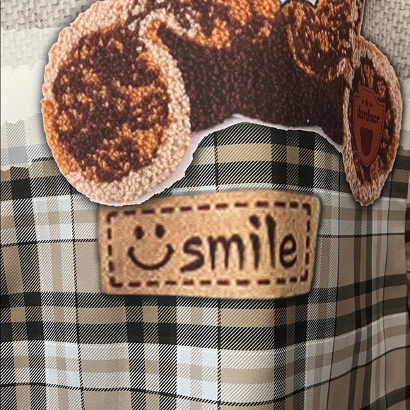 Women's Plaid Blazer with Bear Patches prints - Picture 4 of 7